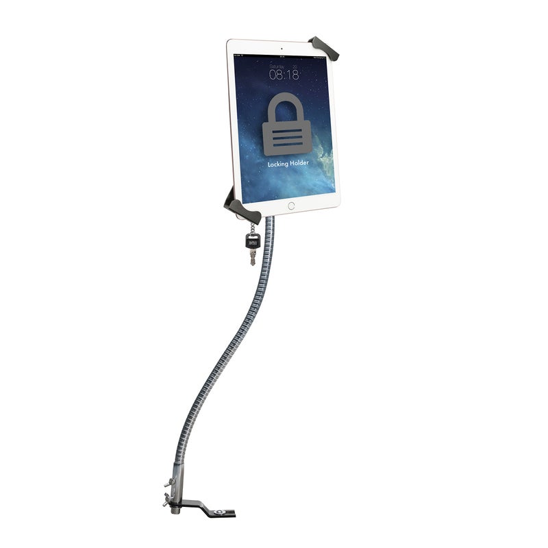 CTA Digital: Anti-Theft Tablet Holder, Gooseneck, No-Drill, Seat Rail Mount for Apple iPad 10.2-Inch (7th Gen.)/Mini 5/Air 3/12.9-Inch Pro/Surface Pro/Galaxy Tab & More (PAD-SGCT) - Image 1